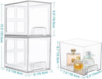 Vtopmart 6 pack Stackable Storage Drawers, 6.6''Tall Acrylic Bathroom Makeup Organizers,Clear Plastic Drawers For Vanity, Undersink, Kitchen Cabinet,Pantry Organization and Storage