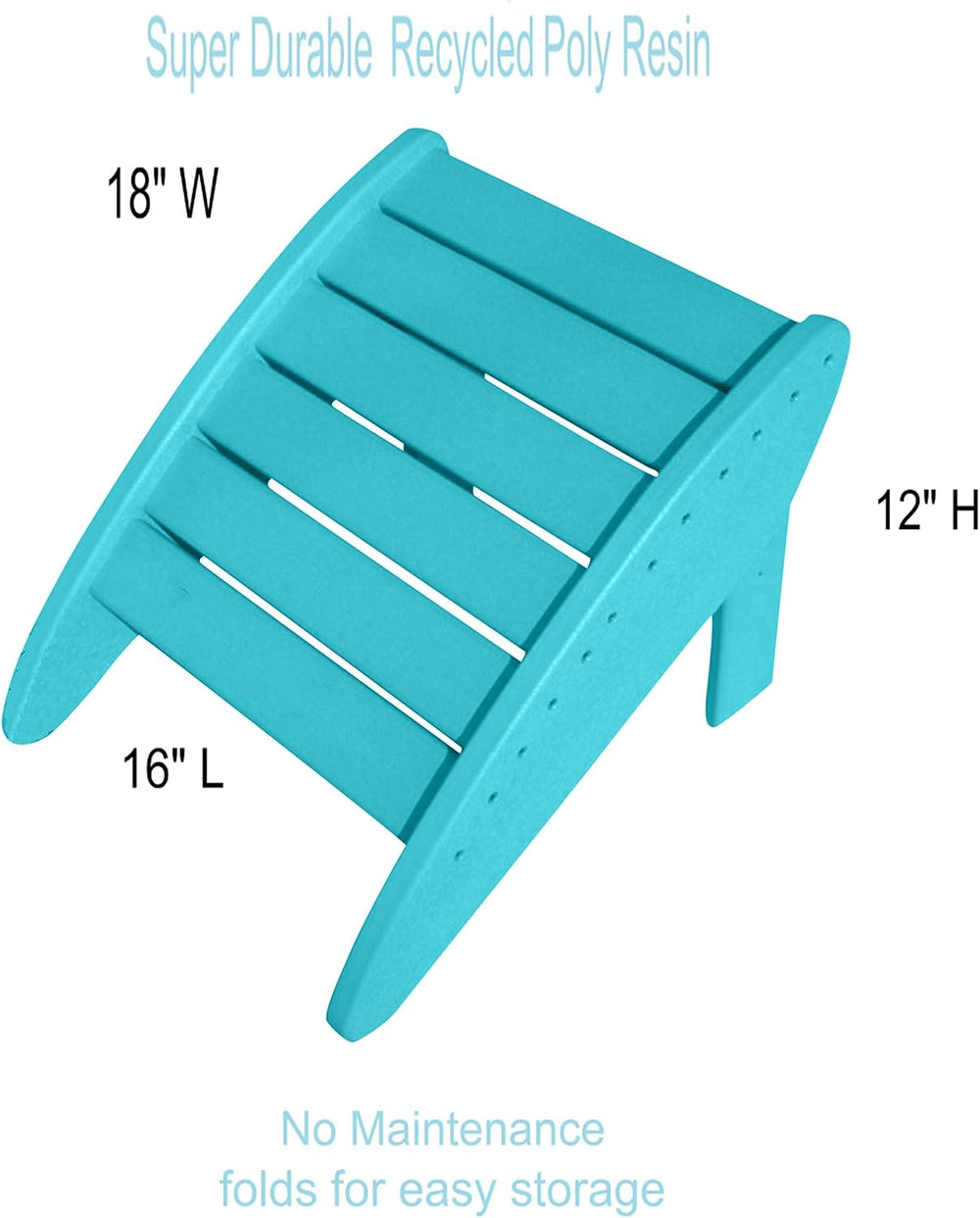 Phat Tommy Poly Adirondack Chair Ottoman - Outdoor Chair Footrest - All Weath...