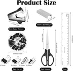 Black Desk Organizer and Accessories, Black Desk Asccessories Office Supply Kit Include Mesh Desktop Organizer Stapler 1000 Staples Tape Dispenser Pen Holder Staple Remover Clips Ruler Scissors