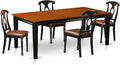 East West Furniture QUKE5-BCH-LC 5 Piece Dinette Set for 4 Includes a Rectangle Dining Room Table with Butterfly Leaf and 4 Faux Leather Kitchen Dining Chairs, 40x78 Inch, Black & Cherry
