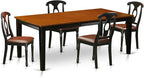 East West Furniture QUKE5-BCH-LC 5 Piece Dinette Set for 4 Includes a Rectangle Dining Room Table with Butterfly Leaf and 4 Faux Leather Kitchen Dining Chairs, 40x78 Inch, Black & Cherry