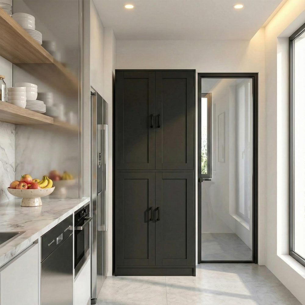 DIYART 71" Tall Kitchen Pantry Cabinet, Freestanding Food Storage Organi...