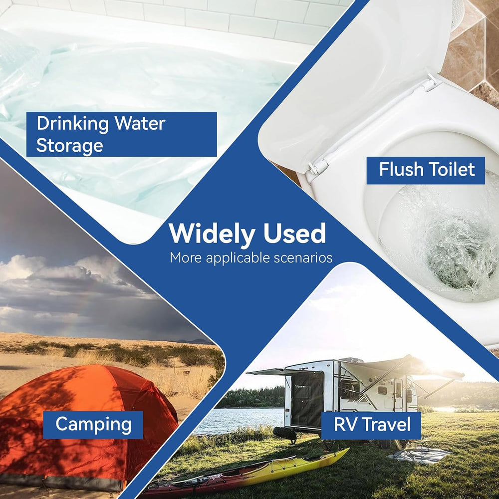 Emergency Drinking Water Storage 45 Gallon 2 Pack, Food-Grade Bathtub Bladder...