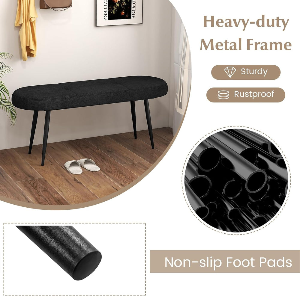 GIANTEX 47 inch Entryway Bench - End of Bed Bench, Upholstered Bench for Bedr...