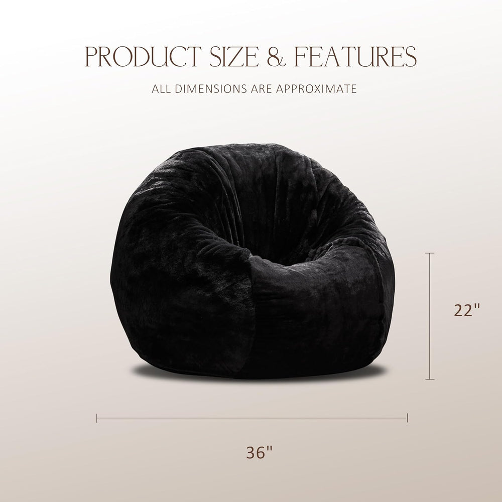 ZurNesfure Bean Bag Chair for Adults, 3FT Giant Bean Bag with Filler & Ma...