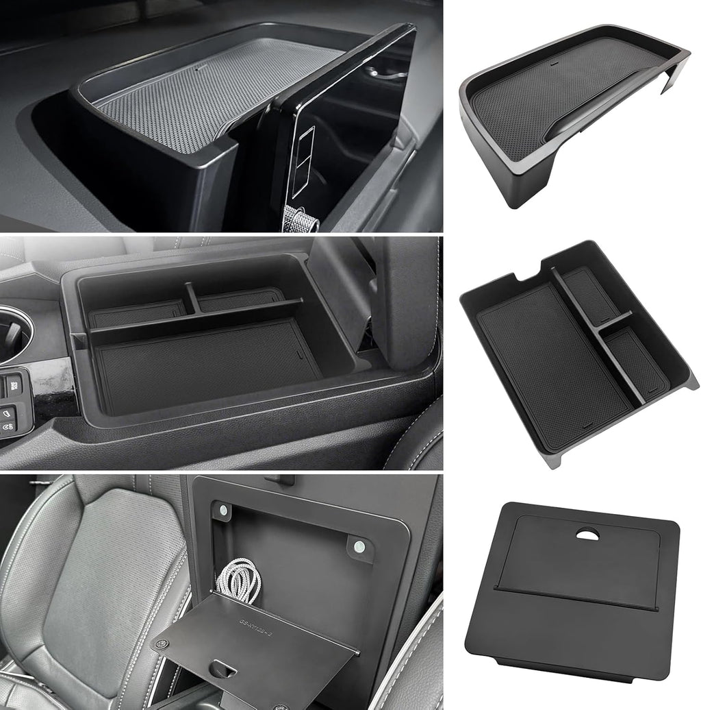 Muslogy for Pilot Center Console Organizer & Dash Storage Tray & Magnet Armrest Hidden Storage Compartment 3PCS Set Compatible with Honda Pilot 2025 2024 2023(Console +Dash Tray+Hidden Organizer)