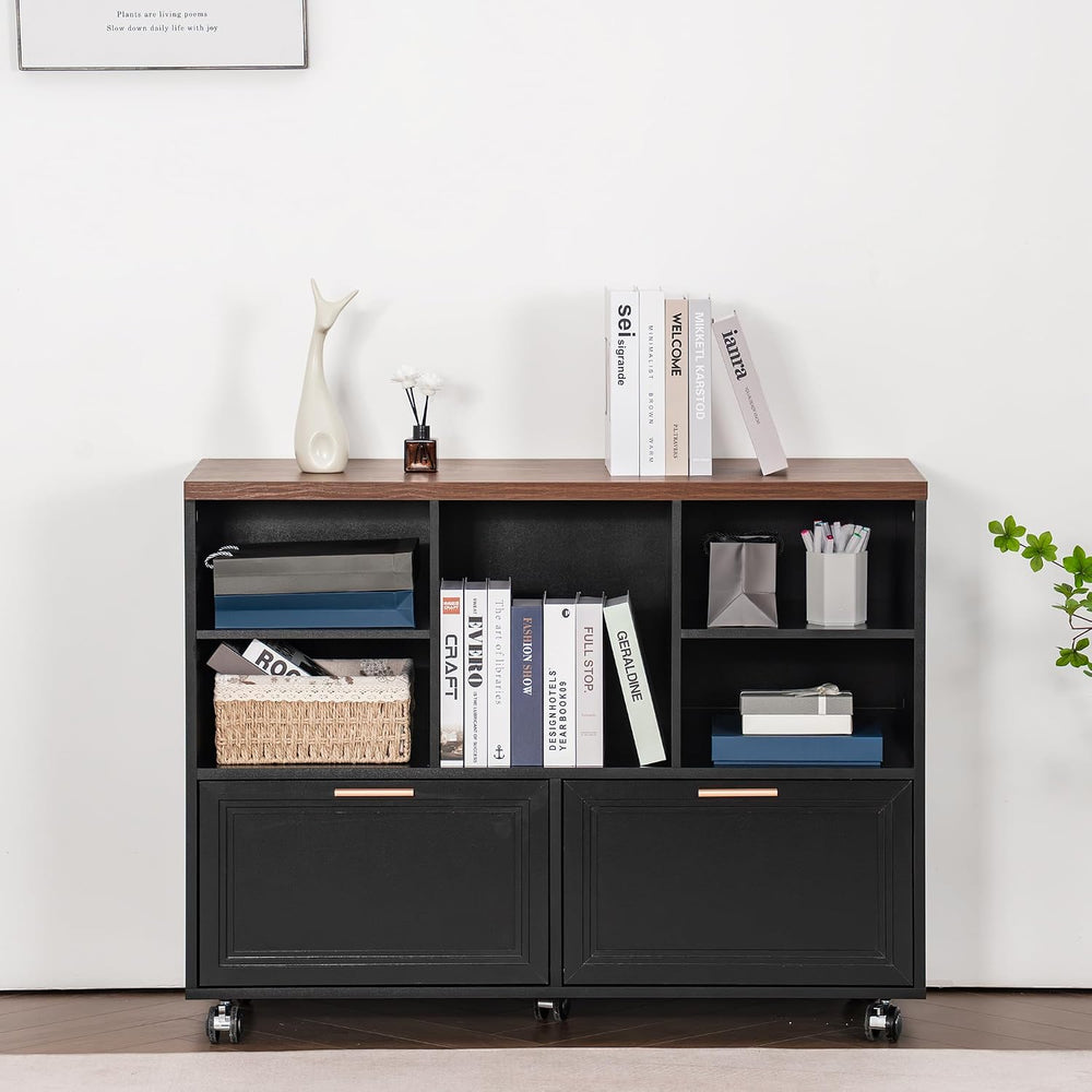 40" Lateral File Cabinet,Farmhouse Wood Small Home Office Storage with W...