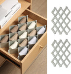 ROUFA Sock Drawer Organizer for Dresser, Honeycomb Underwear Dividers for Women, Panty Separator for Bras, Socks, Belt and Leggings (2 Sets/12pcs,Grey)