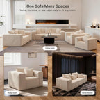 Single Cloud Sofa, No Assembly Required, High Backrest Wider Armrest Giant Bean Bag Chair, Foam Boneless Oversized Space Couch, Comfy Furry Pillowed Sofa for Living Room Bedroom Apartment Dorm Office