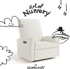 Storkcraft Sorrento Deluxe Power Recliner Swivel Glider, Ivory Boucle | Premium Electronic Nursery Rocking Chair, OEKO-TEX 100 Certified, Includes Dual-USB Charging Port with USB-A & USB-C