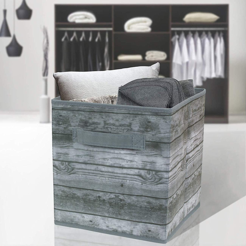 Sorbus Foldable Storage Bins - 11 Inch Sturdy Collapsible Fabric Storage Cubes with Handle - 4 Baskets for Organizing Clothes & Toys - Organization & Storage Baskets for Shelves, Pantry, Closet, Cubby