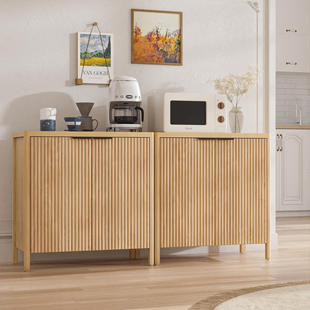 HOMMPA 31.5'' Sideboard Buffet Cabinet with Storage Fluted Sideboard ...