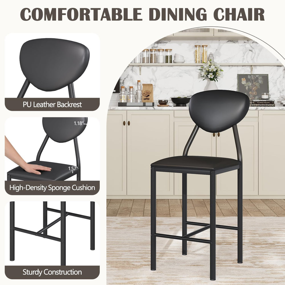 EROMMY Dining Table Set for 4, Modern Kitchen Table and Chairs with PU Leathe...