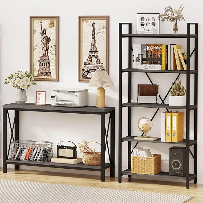 BON AUGURE Console Tables for Living Room, Industrial Couch Table Behind Sofa...