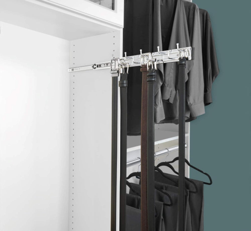 Rev-A-Shelf BRC-14CR 14-Inch Wall Mounted Pullout Closet Belt and Scarf Organ...