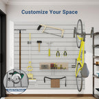 Slatwall Panel 4 FT x 4 FT, Interlocking Slat Wall Paneling, Wall Mounted PVC Wallpanel, Suitable for Garage Storage and Organizer, Slatwall Board, Shelves - Grey