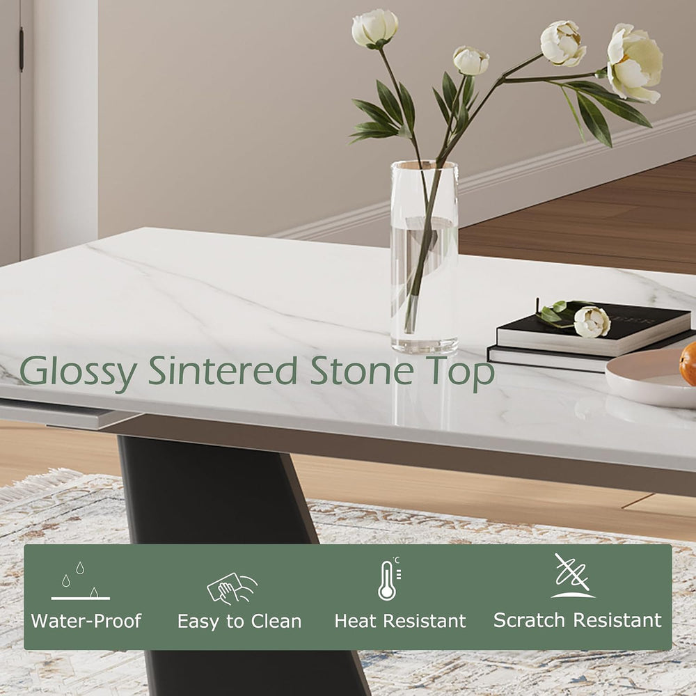 Modern Expandable Dining Table - 63" to 95" Extendable Dining Room ...