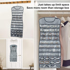 Hanging Jewelry Organizer Dual Sided 84 Clear Pockets and 6 Hook Loops Storage for Holding Jewelries Hair Accessories Dress Shaped Earring Holder (84 Pockets and 6 Hook Loops -Grey)