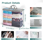 5 Pack Clear Storage Bags for Clothes, 22L Blanket Storage Bags, Under Bed Storage, Closet Organizers Bag, Upgraded Version Two-Way Zippers Design(Grey)