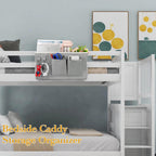 Bedside Storage Caddy/Bedside Hanging Storage Bag for Headboards Bunk Beds Dorm Rooms Book Phone Magazine Holder (2PC Grey)