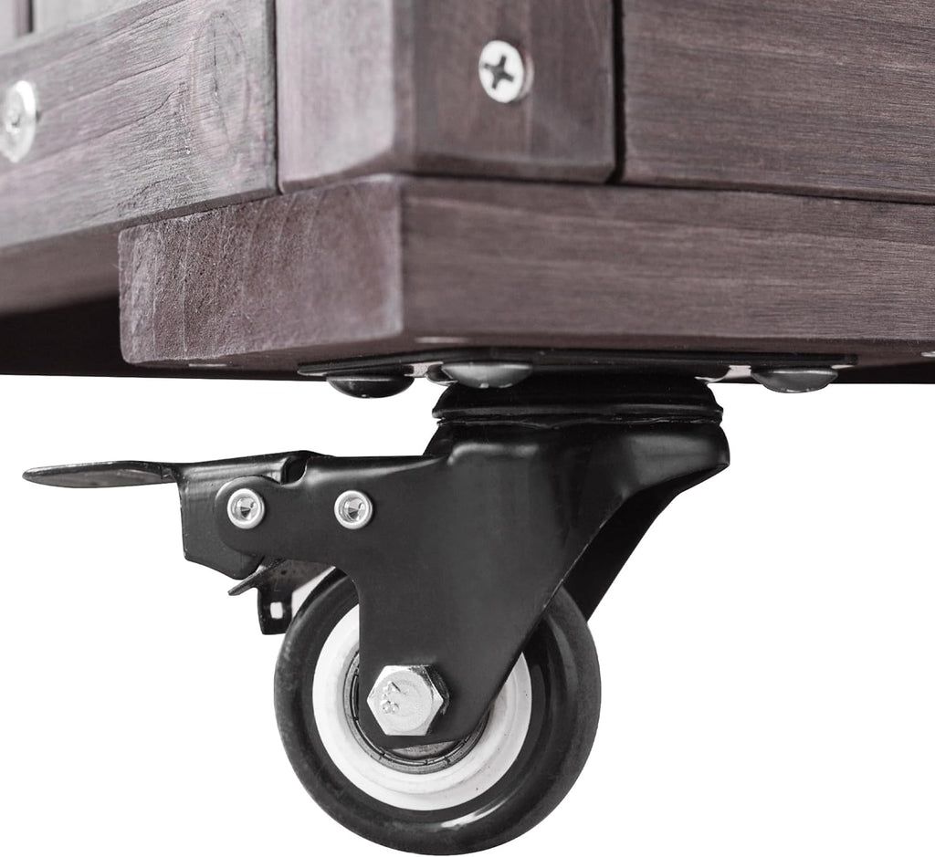 Merax 80.5" Outdoor Kitchen Island for Big Green Egg& Blackstone Griddle,Solid Wood Grill Cart Table with Stainless Steel Top,Drawer for Large Big Green Egg and 21"/28" Blackstone Griddle,Dark Brown