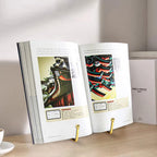 Kruodop 3 Pack 4 Inch Plate Stands for Display, Metal Frame Holder Stands for Book, Pictures, Photo Easel, Tabletop Art