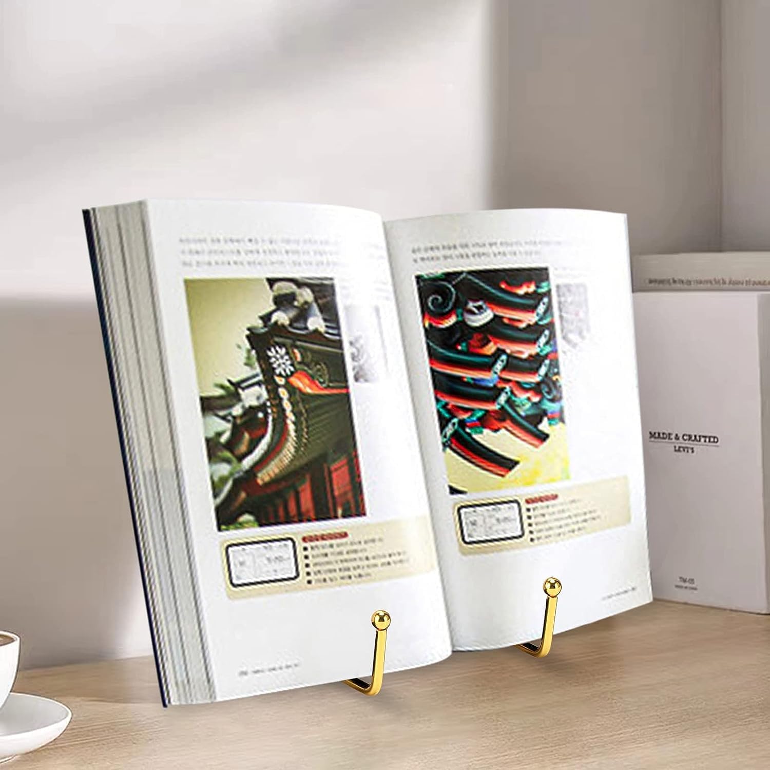 Kruodop 3 Pack 4 Inch Plate Stands for Display, Metal Frame Holder Stands for Book, Pictures, Photo Easel, Tabletop Art