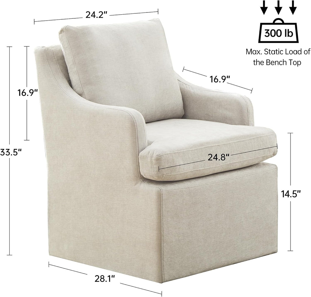 VKNOW Upholstered Dining Chairs Set of 4, Dining Room Chairs with Casters
