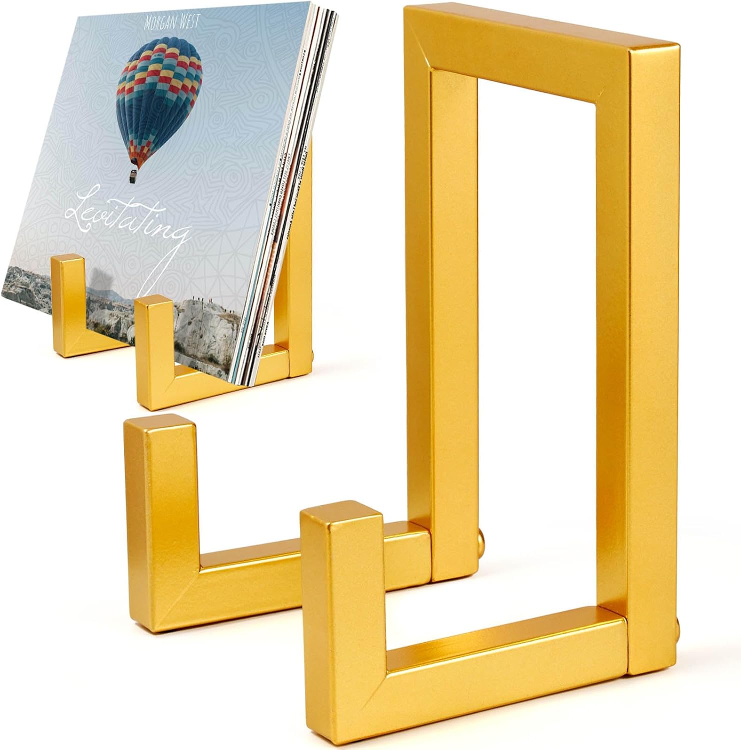Metal Vinyl Record Album Display Holder Stand 8-15 LPs,Golden | 8-15 LPs,Metal Vinyl Record Stand