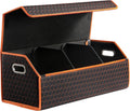 Car Organizers and Storage - Trunk Organizer for Suv Car,Car Trunk Leather Storage Box,Extra Large,Magnetic Lid,Collapsible and Adjustable
