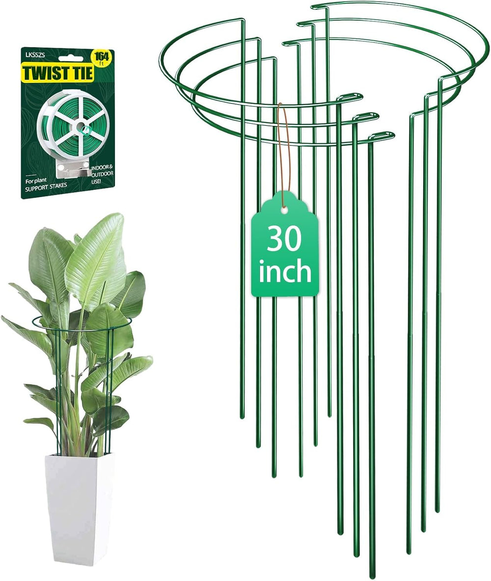 6 Pack 30 inch Plant Support Stakes, Heavy-Duty Half Round Peony Support, Gar...