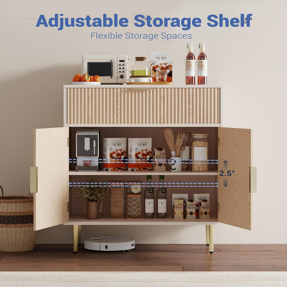 Housoul Sideboard Buffet Cabinet with 2 Doors & Drawer, Coffee Bar with A...