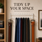 Huji Wall Mount Tie and Belt Rack Organizer, White (1 Pack)
