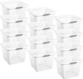 Sterilite Laundry Basket, Plastic Clothes Hamper, Large Square Bin with Comfort Grip Handles and Reinforced Rim, 1.5 Bushel Capacity, White, 12 Pack