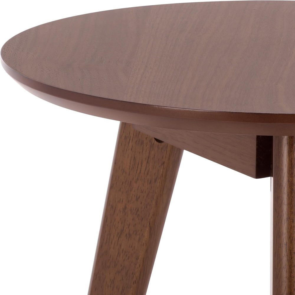 SAFAVIEH Furniture - Bahaus Round Accent Table - Walnut - Mid-Century Tripod ...