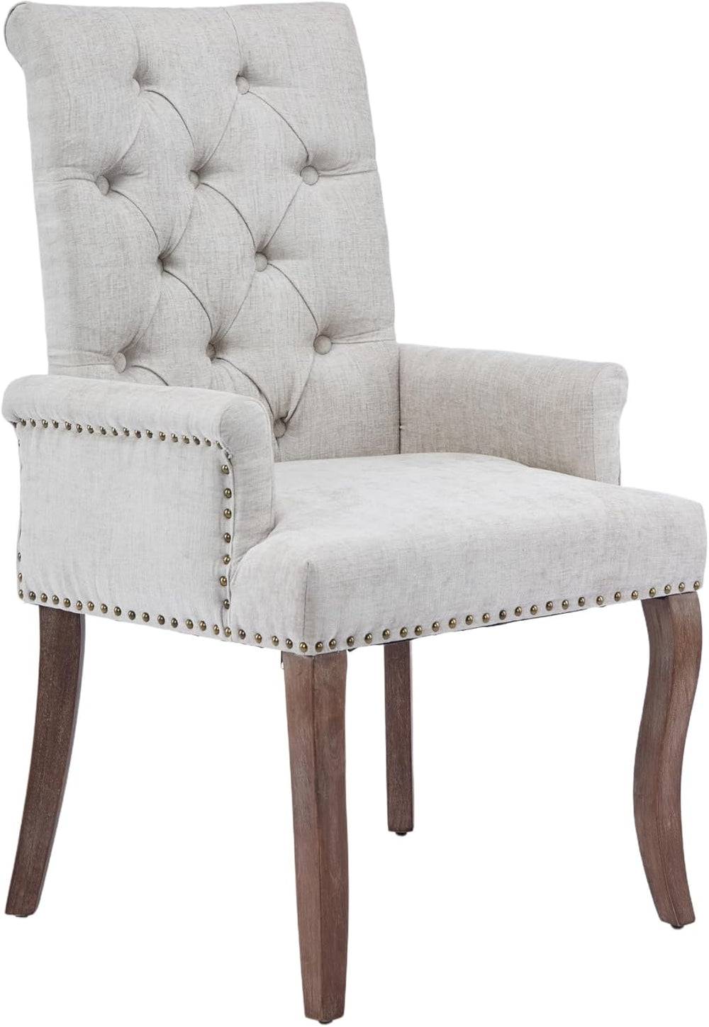 mikibama Chenille Upholstered Dining Chairs with High Back,Vintage Tufted Kit...