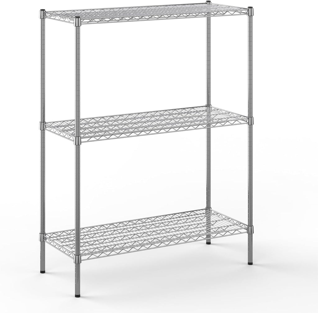 18" Deep x 42" Wide x 54" Height Wire Shelving Kit | 3-Tier | NSF Commercial Storage Rack Unit