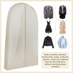70 Inch Acid Free Cotton Muslin Suit Garment Bag Long Dress Suit Storage Box Closet Organizer for Suits, Coats, Travel Bag