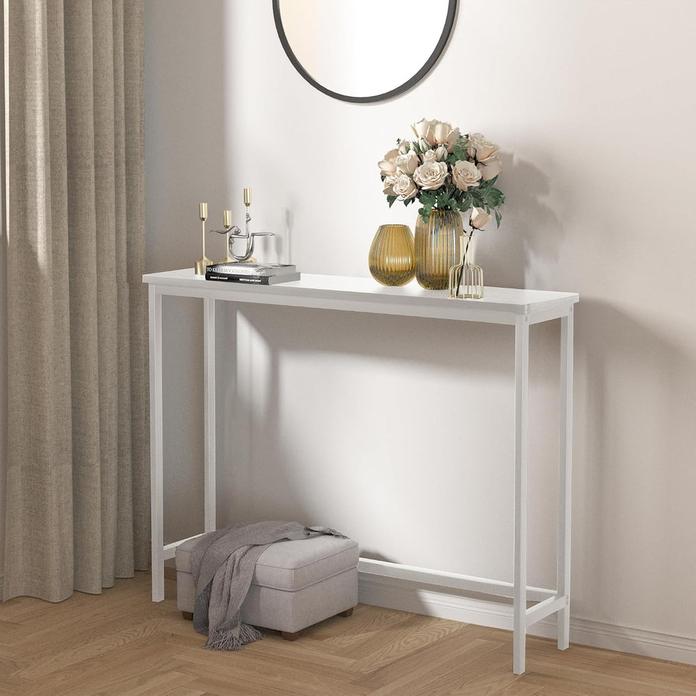 VASMIA Console Table, Entryway Table, Narrow Sofa Table, 39" Bamboo Hall...
