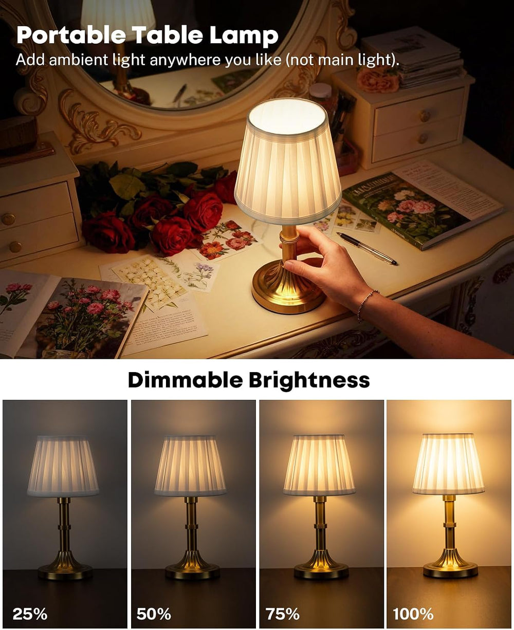 Small Table Lamp with Remote, Cordless Table Lamp
