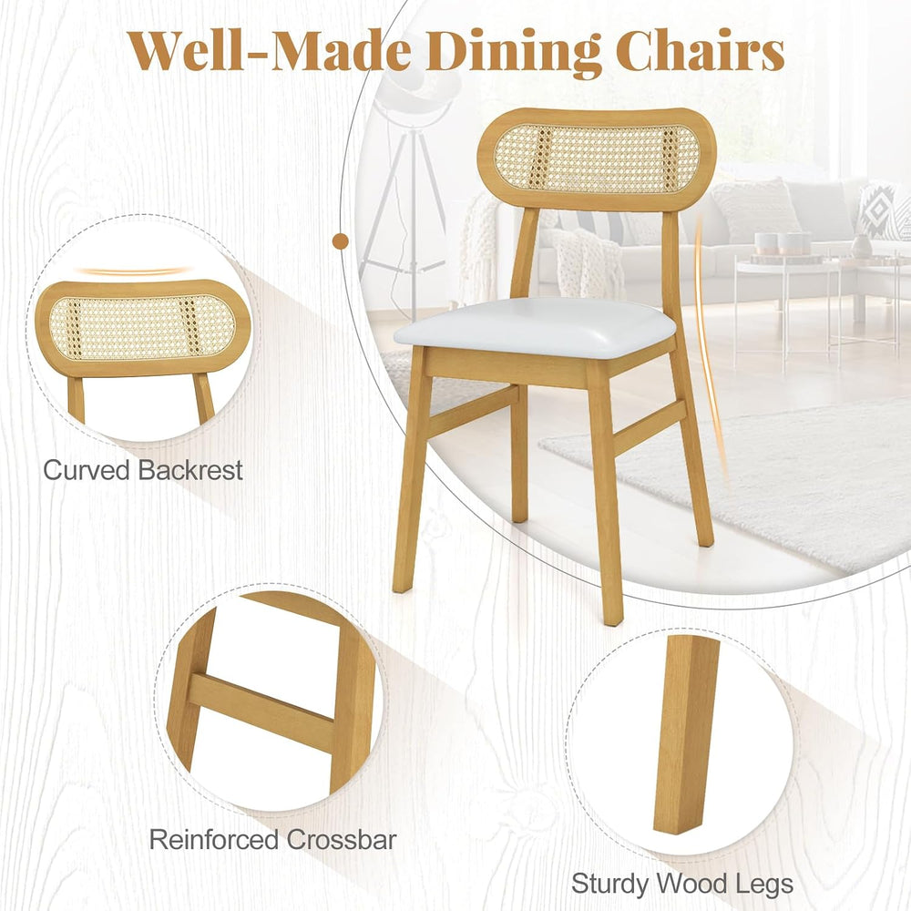 GOFLAME Wooden Dining Chairs Set of 4, Mid-Century Modern Kitchen Chairs with...