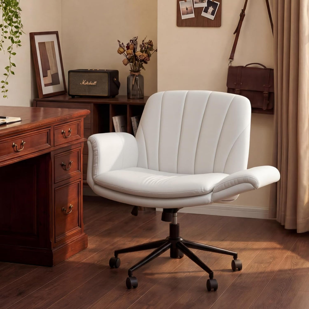 Dowinx Criss Cross Chair with Five-Level Adjustable Arms and Wheels - Comfort...