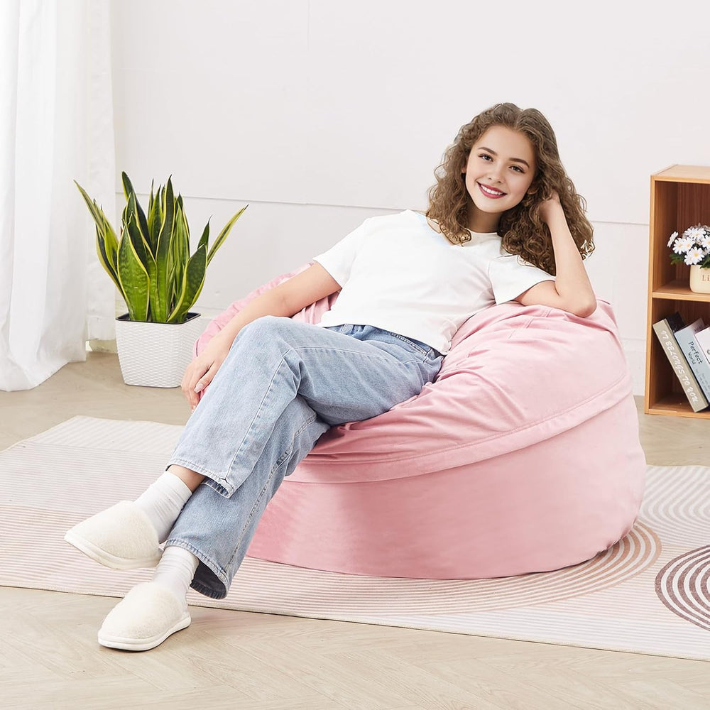 VEVOR Bean Bag Chair, 3 feet Round Bean Bag Chair with Removable and Washable...