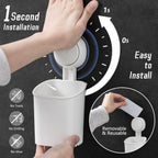 LEVERLOC Powerful Suction Toothbrush Holder, Removable Drill-Free Wall Shower Holder for Toothbrush, Toothpaste, Razor, Self-draining Suction Cup in Shower, Kitchen Tableware Organizer, White, 2 Pack
