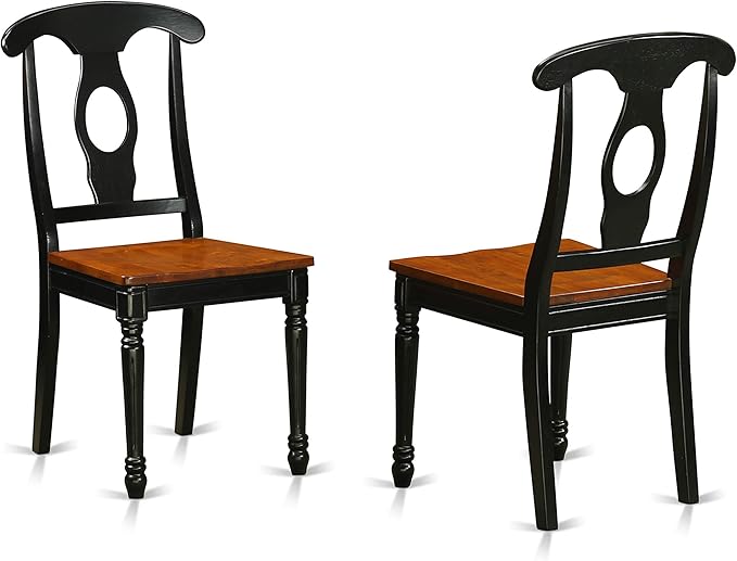 East West Furniture PLKE9-BCH-W 9 Piece Dining Table Set Includes an Oval Dining Room Table with Butterfly Leaf and 8 Wood Seat Chairs, 42x78 Inch, Black & Cherry