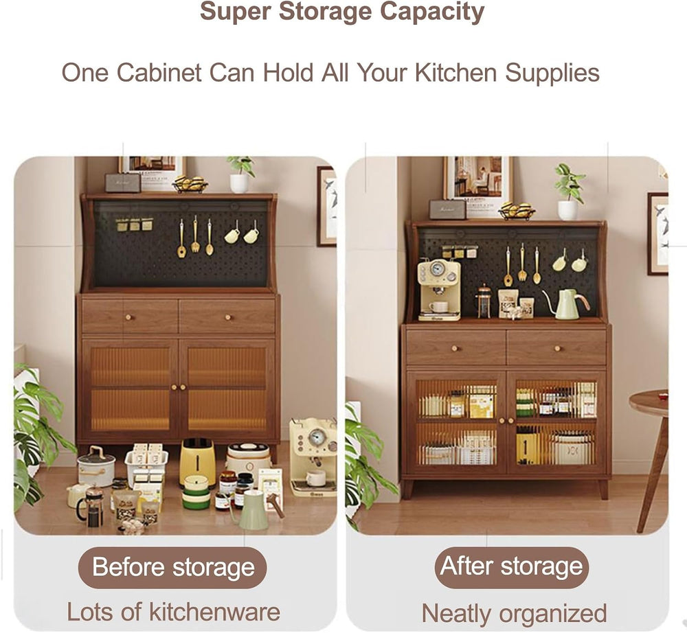 Kitchen Pantry Cabinet, Tall Storage Cabinet with Drawer, Freestanding Kitche...