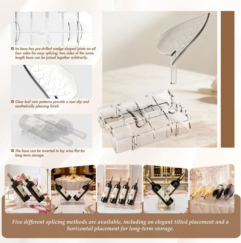 Clear Acrylic Wine Rack, Modular Stackable Countertop Wine Bottle Holder with...