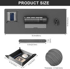DAWNTREES Dual Sided Desk Mat,Leather Desk Pad,35.5"x17",Cork Desk Mat Protector,with PU Leather Valet Tray Organizer,Large Mouse Pad,Desk Writing Pad for Office and Home(Dark Gray)