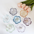 HIUSITY Flower Jewelry Dish, Ring Dish Tray,Decorative Cute Blue Glass Trinket Dish,Gift Ideas for Women,Small Gifts for Girlfriend Wife, Ring Holder, Earrings Dishs,Key Plate,Birthday Gift for Her