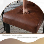 PU Leather Dining Chairs Set of 2, Farmhouse Upholstered Kitchen & Dining Room Chairs Modern Accent Side Chairs Parsons Chairs for Bedroom/Living Room/Resturant, Brown